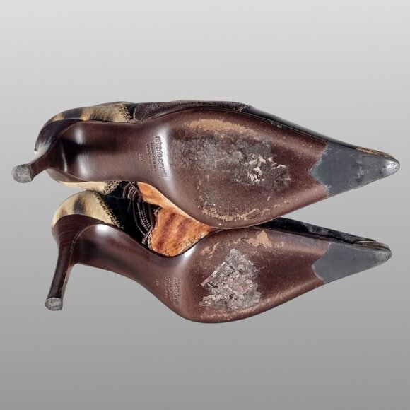 Roberto Cavalli Signature Pony Hair Calfskin Jaguar Print Boots 36 with Box - Picture 10 of 16